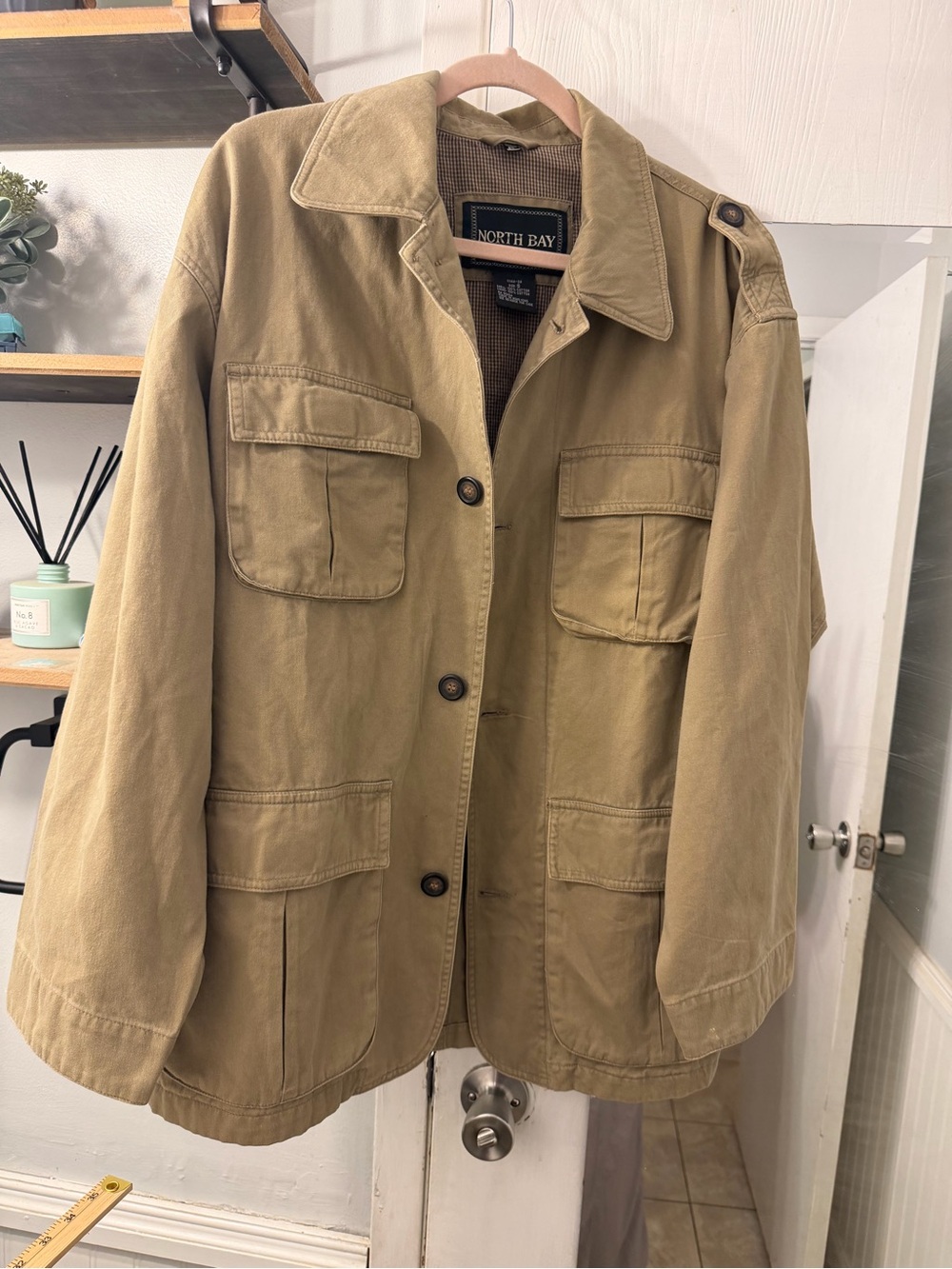 Vintage 90’s North Bay Men's Tan Utility Field Jacket